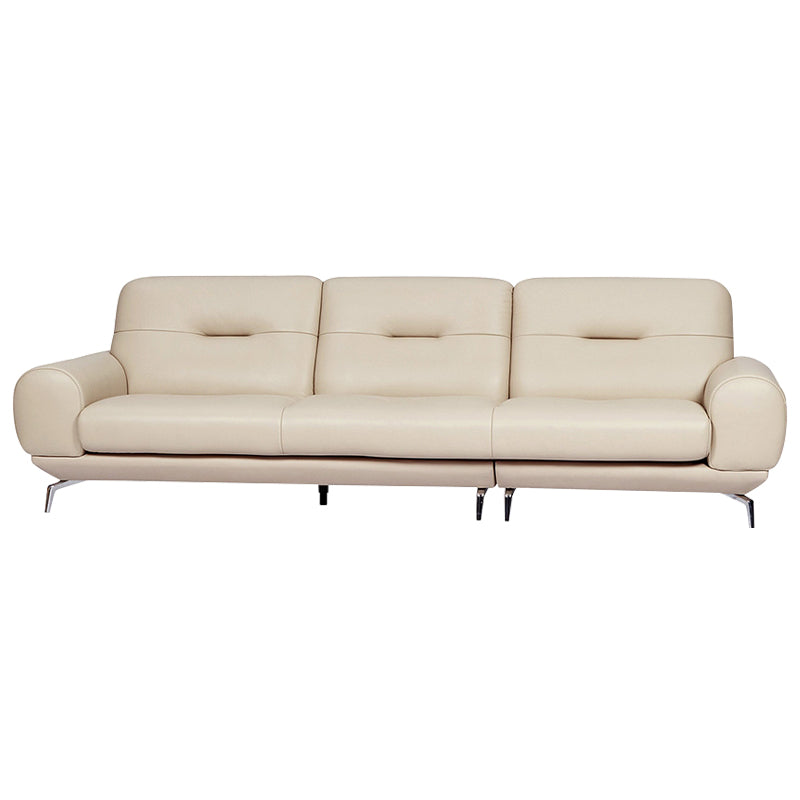 Italian Modern 3-Seater Leather Couch for Small Space Home Decor