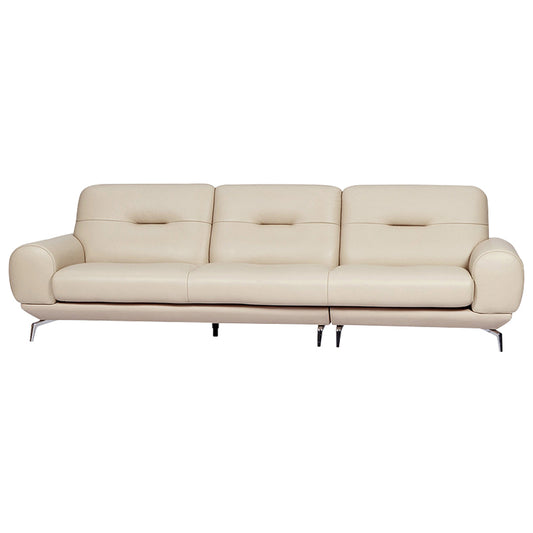 Italian Modern 3-Seater Leather Couch for Small Space Home Decor