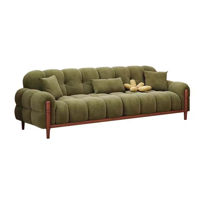 American Style Green Fabric Couch Set with French Vintage Design
