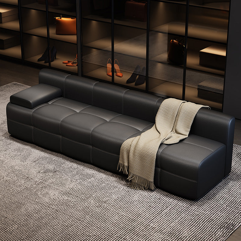 Modern Lawrence Sofa in Cat Scratch Leather for Cozy Minimalist Living