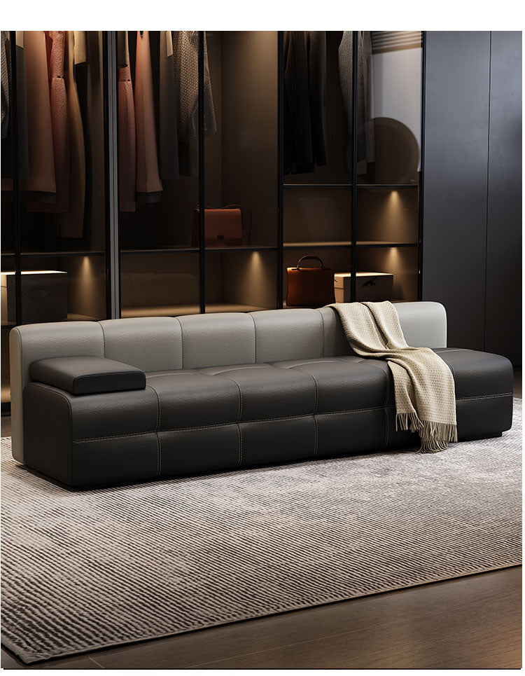 Modern Lawrence Sofa in Cat Scratch Leather for Cozy Minimalist Living